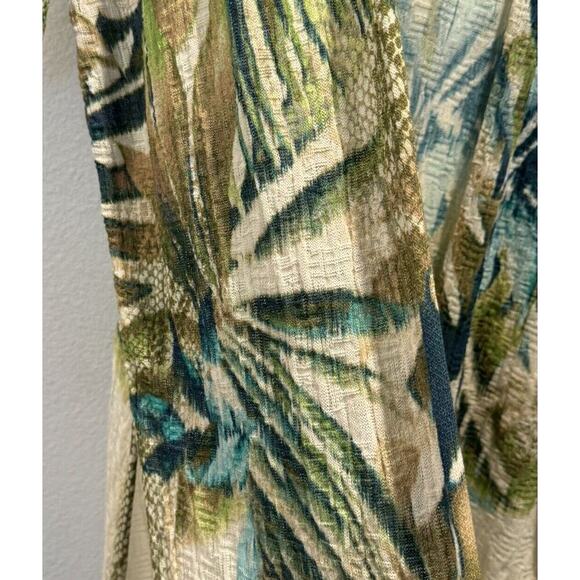 Chico’s Size 1 Medium Beach Comber Open Cardigan Tropical Print Coastal Boho - Picture 4 of 8
